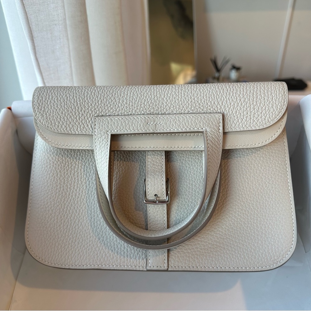 Hermes Halzan 25 Craie Brand New